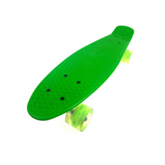 Penny board cu roti de silicon si lumini ABEC-7, PU, Aluminiu, HB3007-C