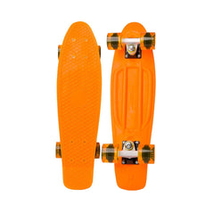 Penny board cu roti de silicon si lumini ABEC-7, PU, Aluminiu, HB3007-D