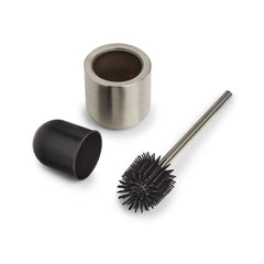 Perie de toaleta cu suport, argintiu, din metal si cauciuc,  35,3 cm, WC-Bürste Zeller