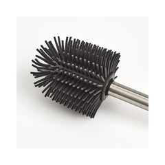 Perie de toaleta cu suport, argintiu, din metal si cauciuc,  35,3 cm, WC-Bürste Zeller