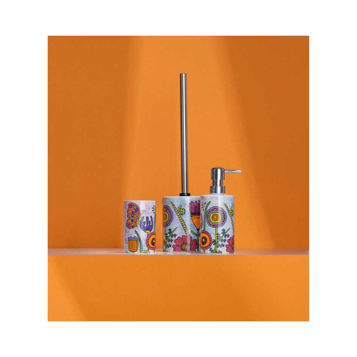 Perie de toaleta multicolora din ceramica Full Bloom Rollin Art Wenko