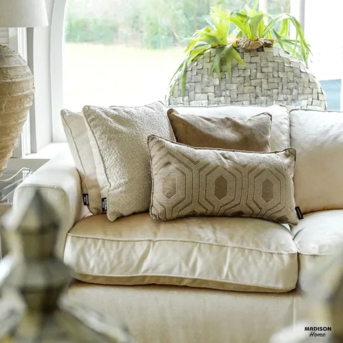 Perna decorativa bej 45x45 cm Cosa Madison, 5, hectarul.ro