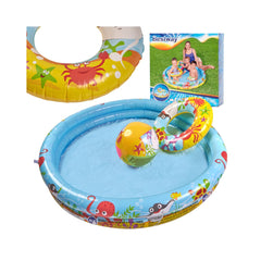 Piscina pentru copii cu minge de plaja si colac