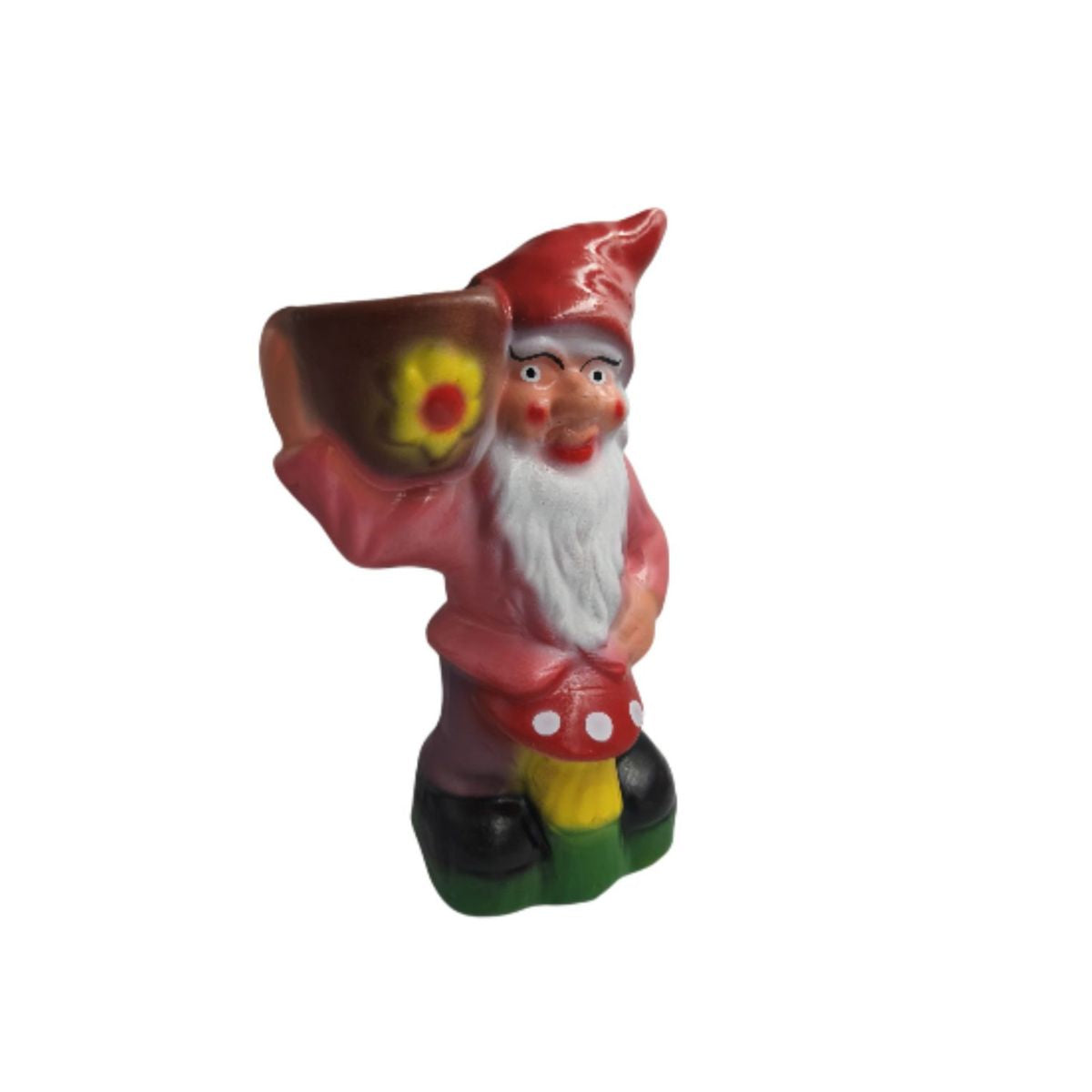 Decorațiune de grădină – Pitic cu Suport de Flori din Ceramică  38 cm, 2, hectarul.ro