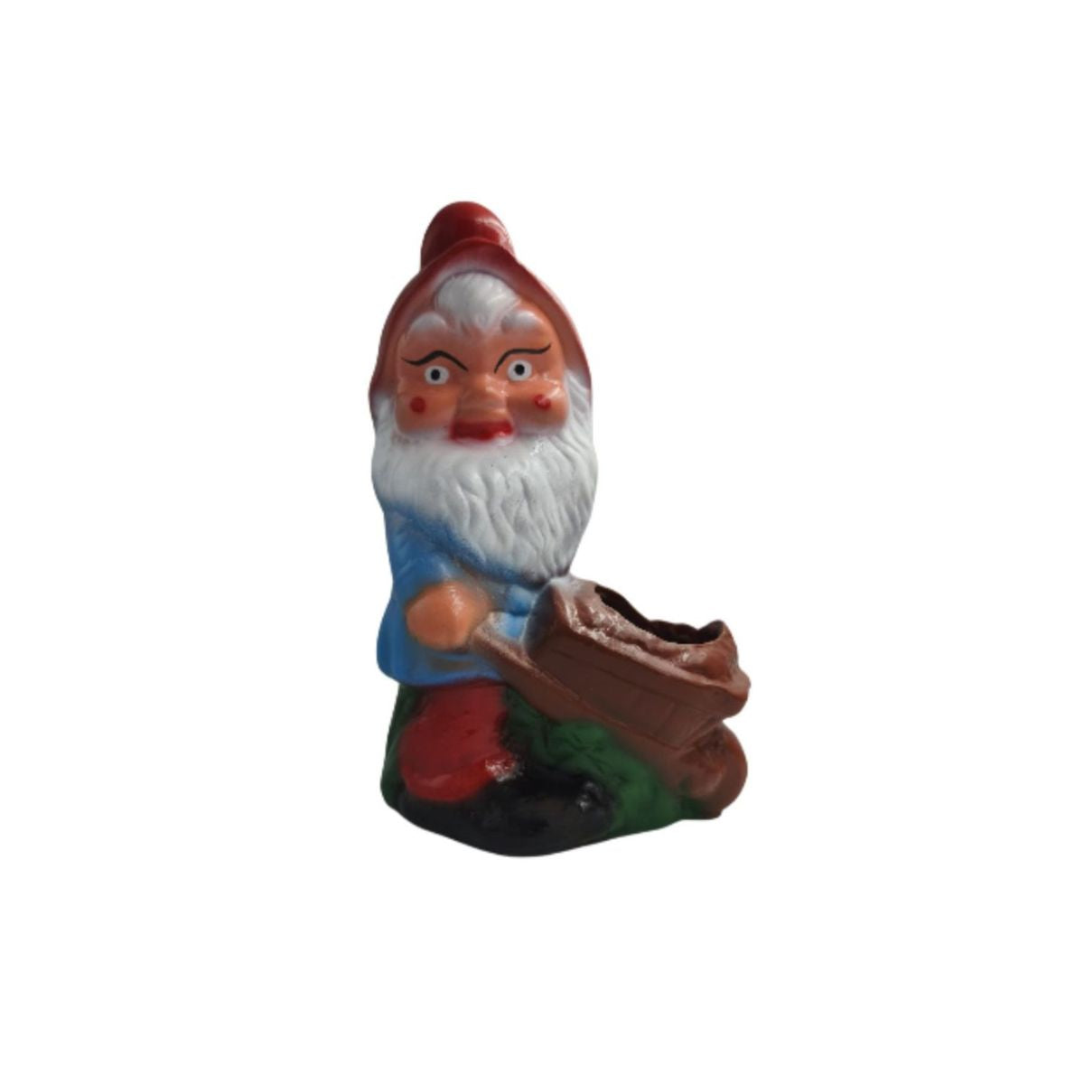 Decorațiune de grădină – Pitic cu roaba din ceramică 36 cm, 2, hectarul.ro