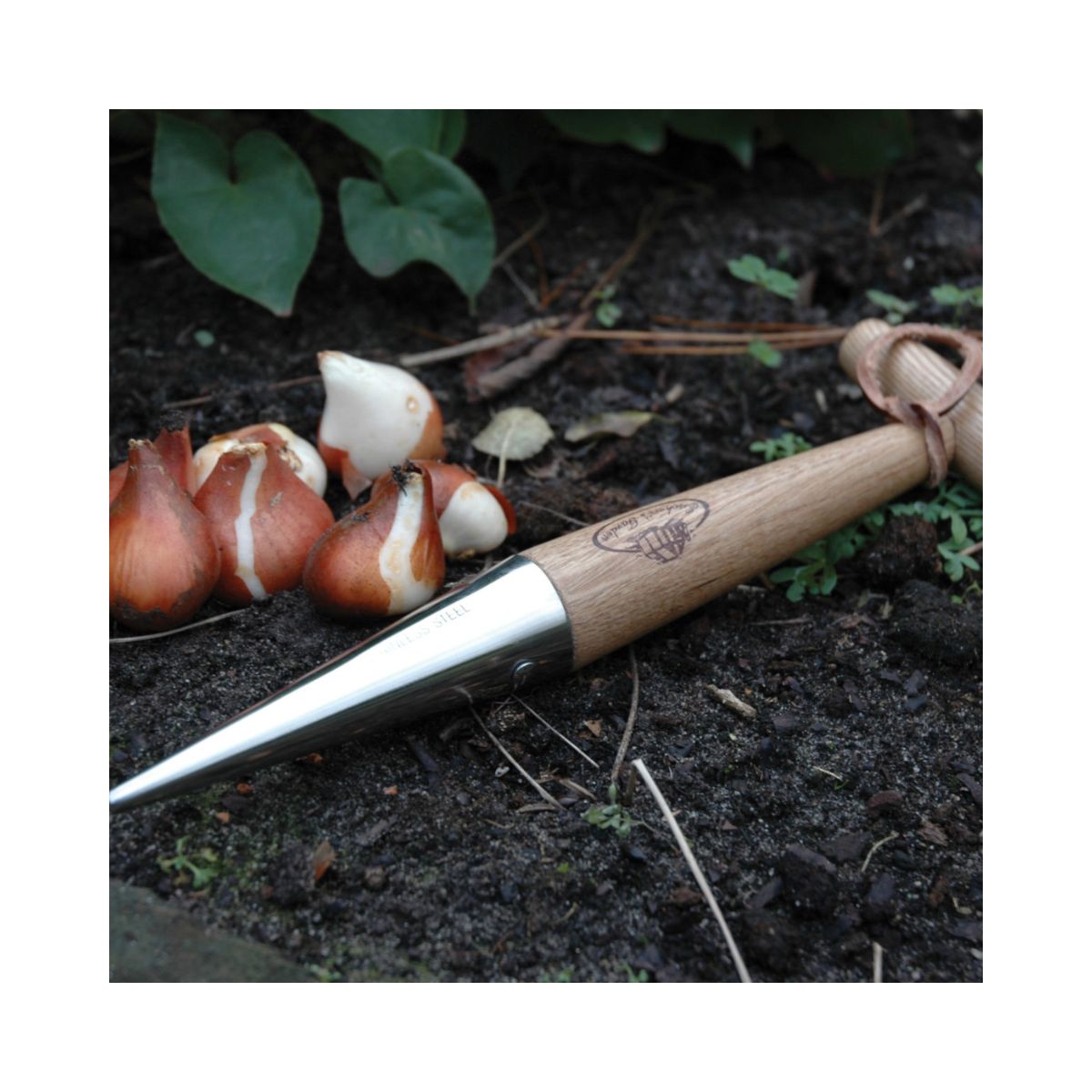 Plantator cu varf din inox si lemn 29 cm Esschert design