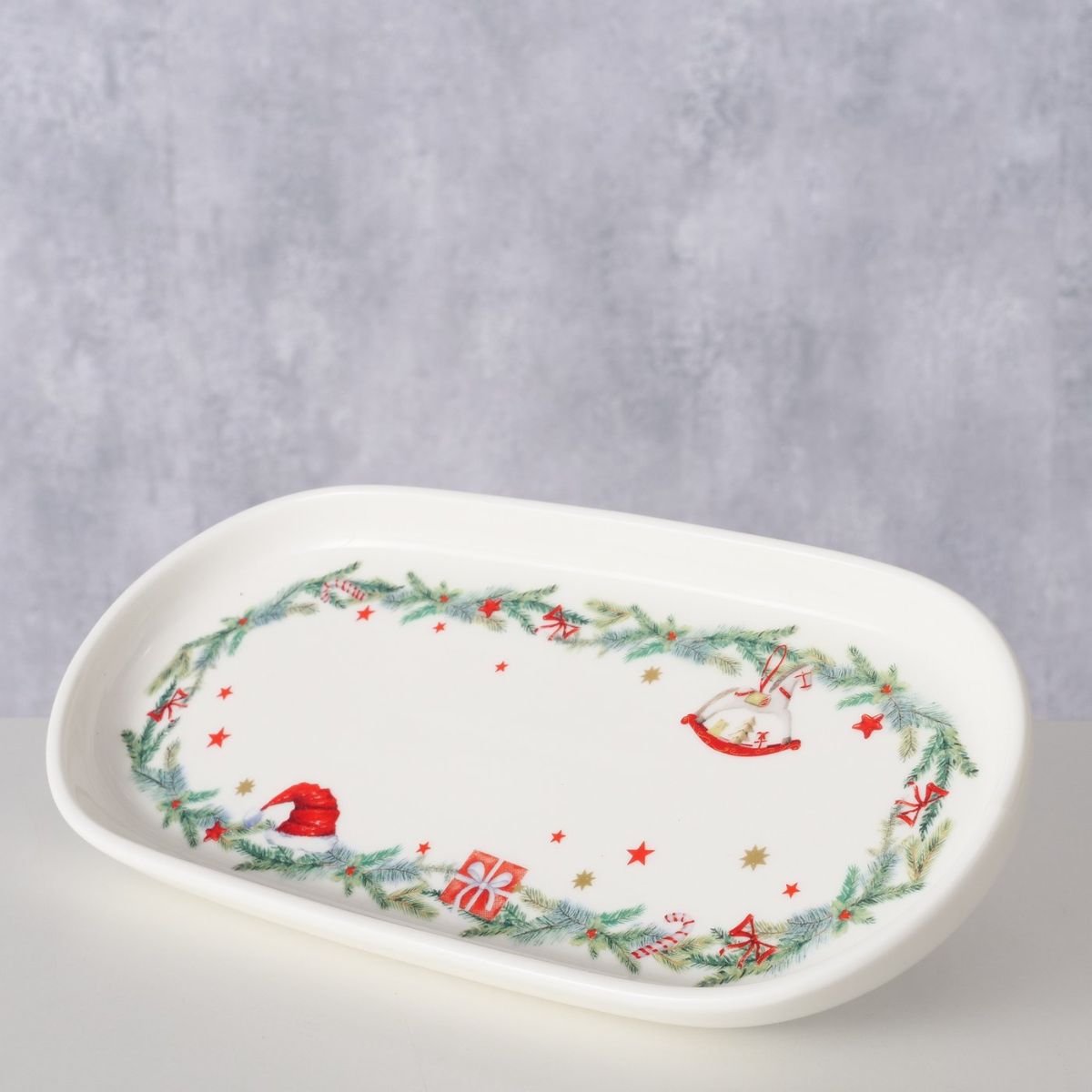 Platou de servire 22 cm din ceramica Craciun Florenza Boltze, 3, hectarul.ro