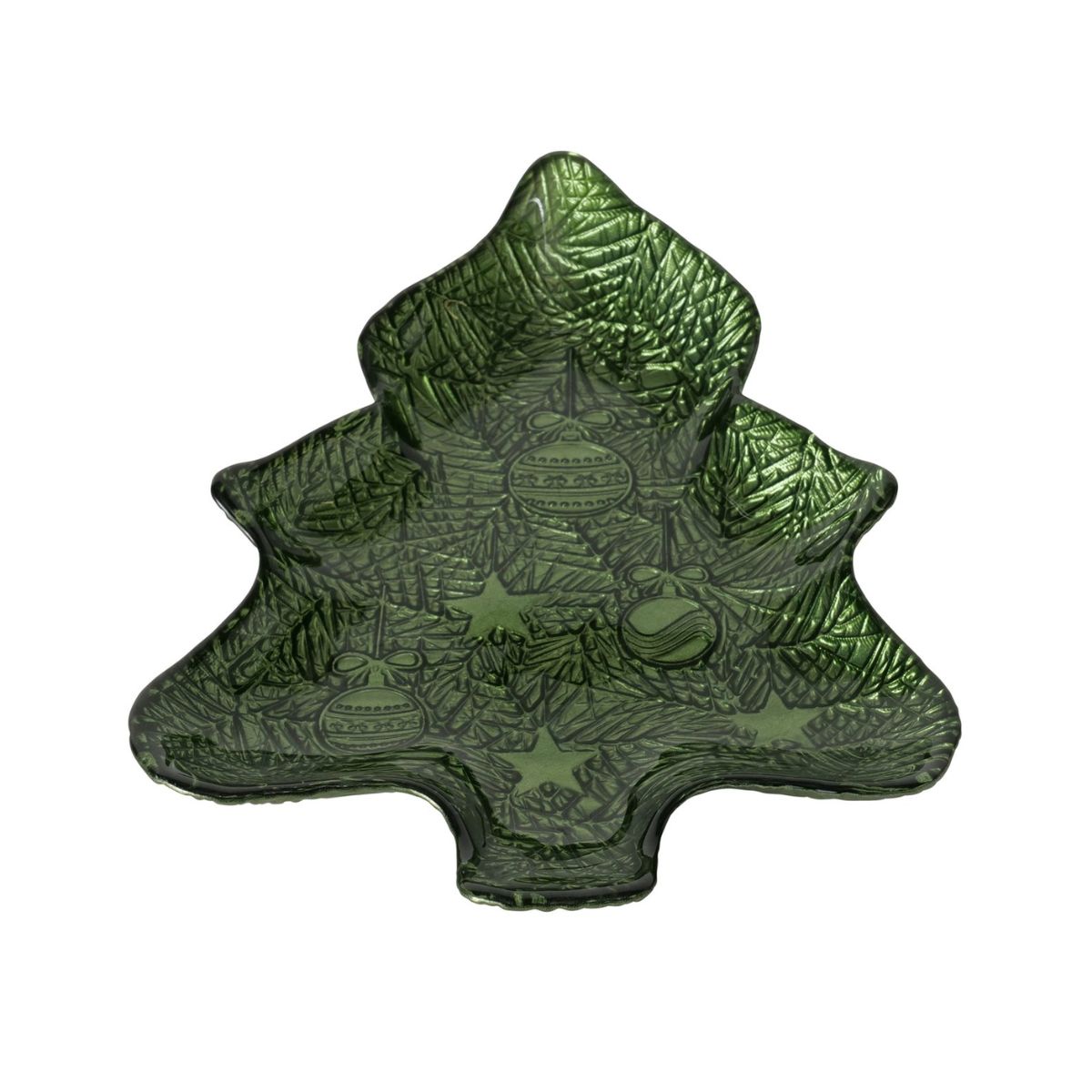 Platou de servire 30,5 cm verde din sticla Craciun Arian Boltze, 1, hectarul.ro