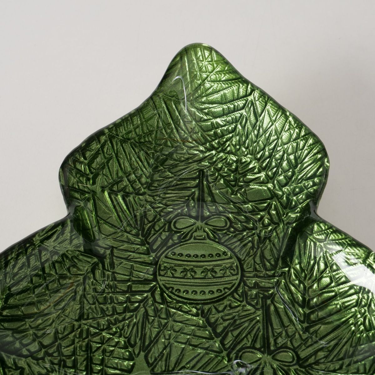 Platou de servire 30,5 cm verde din sticla Craciun Arian Boltze, 3, hectarul.ro