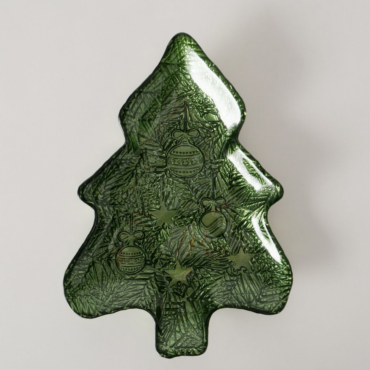 Platou de servire 30,5 cm verde din sticla Craciun Arian Boltze, 4, hectarul.ro