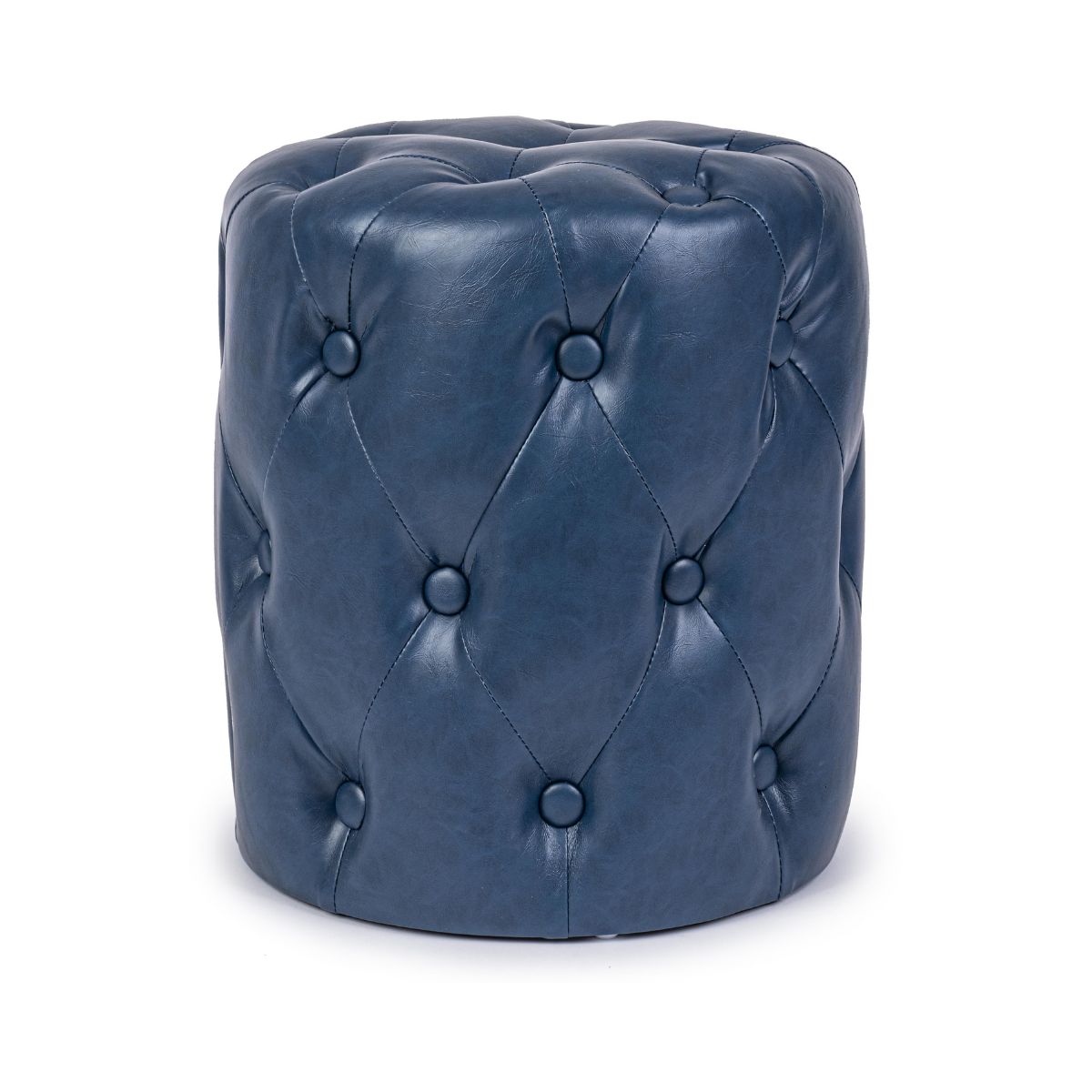 Pouf albastru din piele sintetica Ø34cm Batilda Bizzotto, 1, hectarul.ro