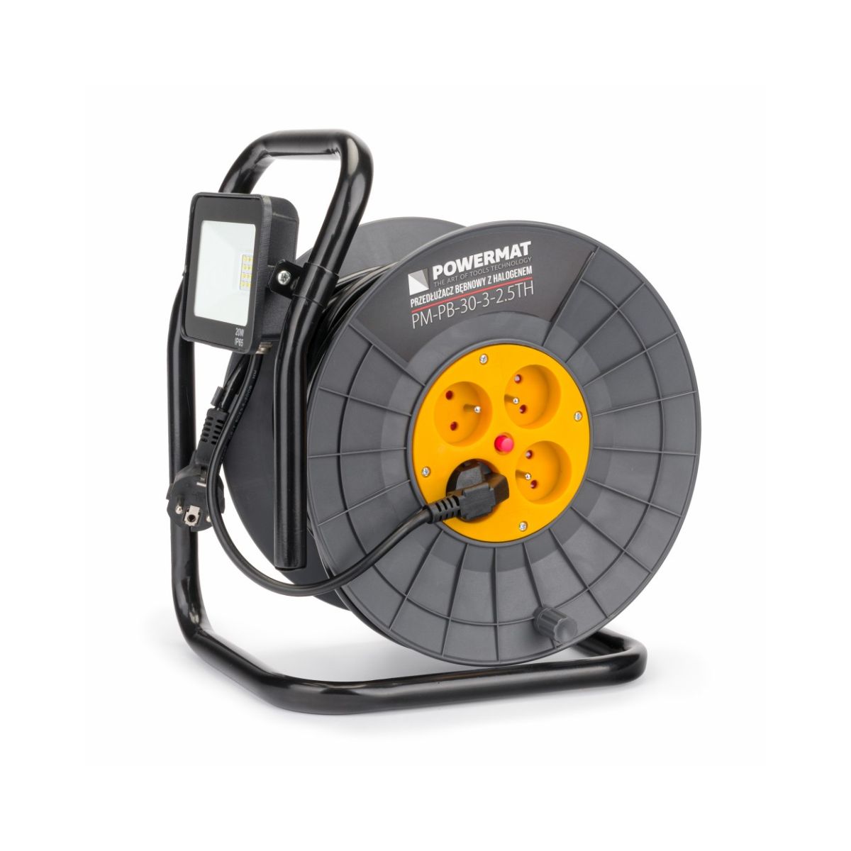 Prelungitor tambur 30m PM-PB-30-3-2.5TH + LED HALOGEN, 1, hectarul.ro