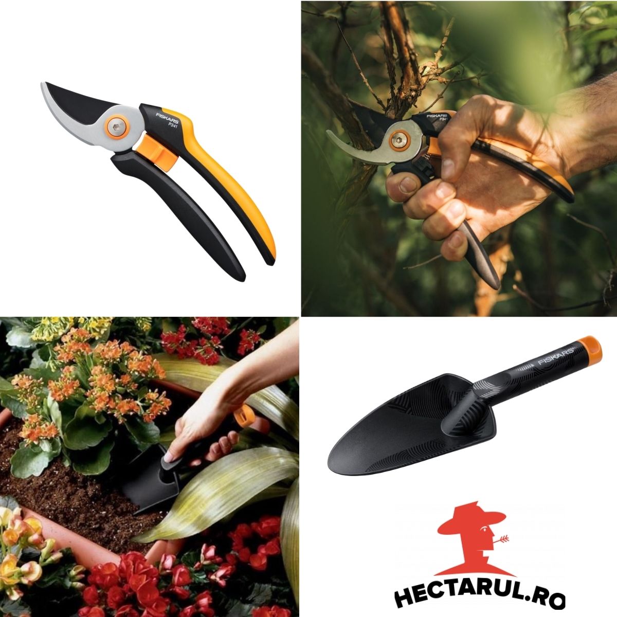 Promotie Foarfeca L, pas cu pas, Solid™ P341 + Plantator  Solid™ Fiskars, 1, hectarul.ro
