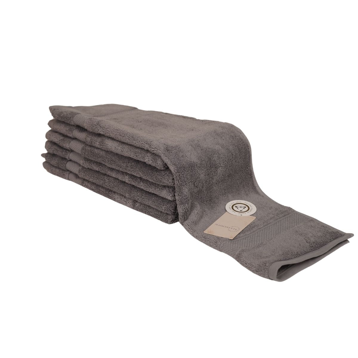 Prosop de baie din bumbac 100%, 41x76 cm, Densitate 650 gr/m², Maisonette Loft, gri charcoal