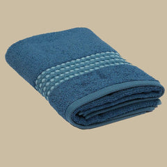 Prosop de baie din bumbac 100%, 50x100 cm, Densitate 460 gr/m², Maisonette Classy, bleu inchis