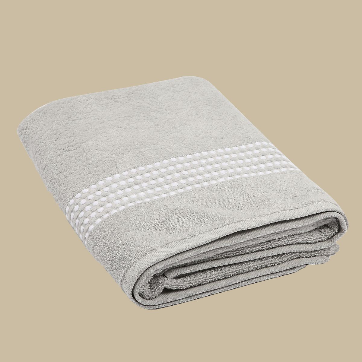 Prosop de baie din bumbac 100%, 70x140 cm, Densitate 460 gr/m²,Maisonette Classy, gri deschis