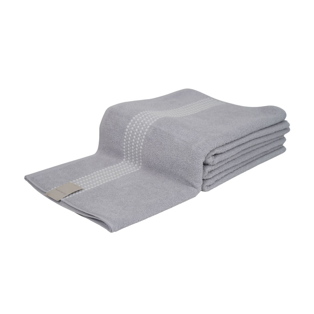Prosop de baie din bumbac 100%, 70x140 cm, Densitate 460 gr/m²,Maisonette Classy, gri deschis