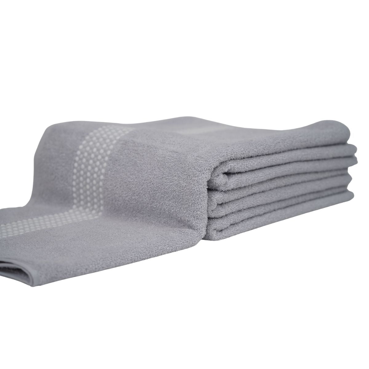 Prosop de baie din bumbac 100%, 70x140 cm, Densitate 460 gr/m²,Maisonette Classy, gri deschis