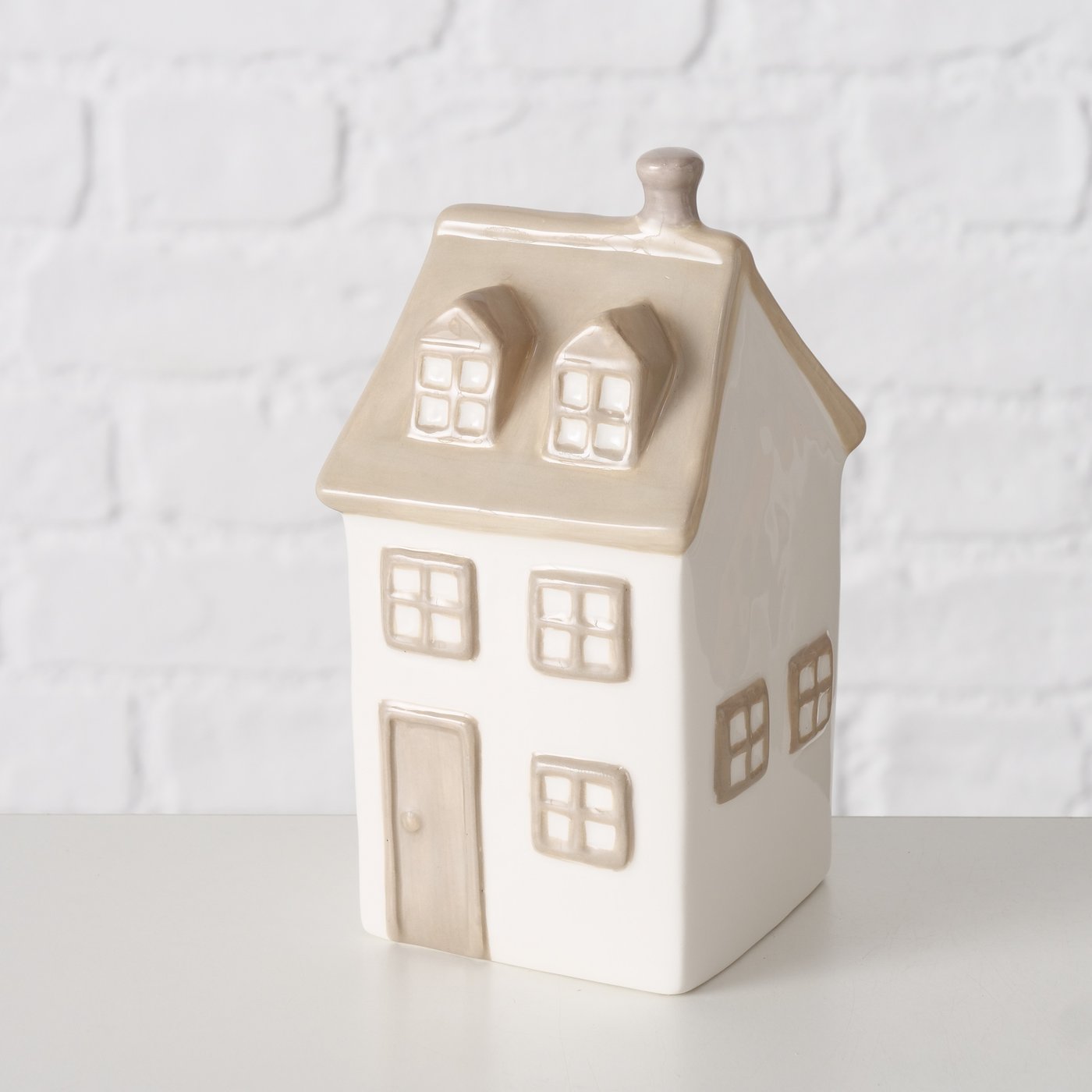 Pusculita decorativa bej-capucino din ceramica Bergström Boltze, 2, hectarul.ro