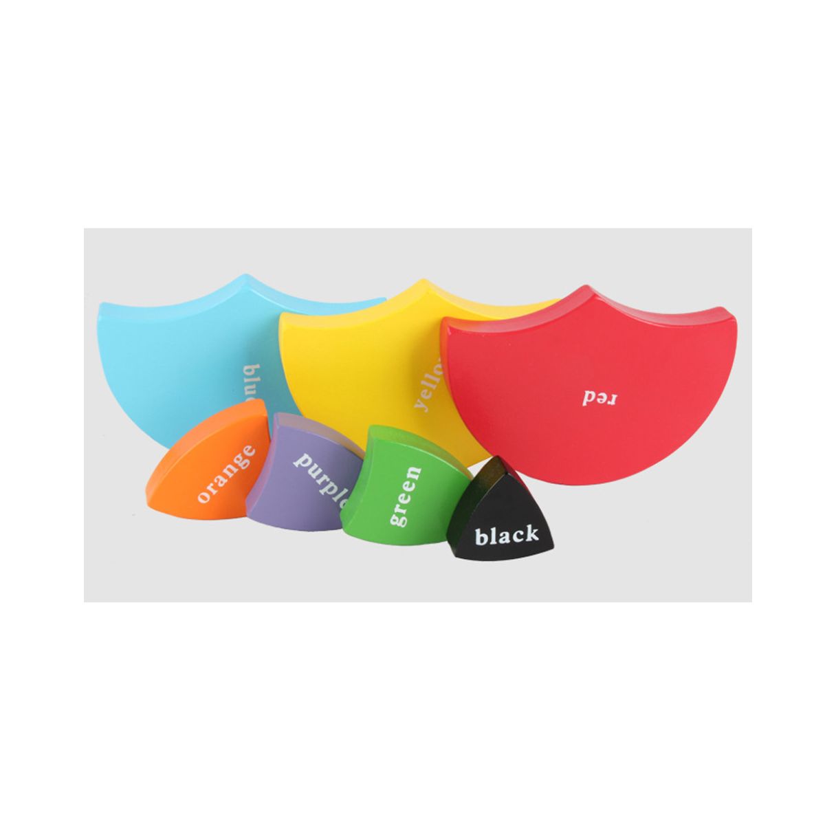 Puzzle 3D Montessori, IQ potrivire cercuri din lemn, 8 piese, WD 2064