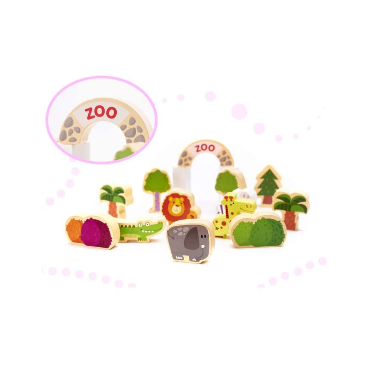 Puzzle cuburi din lemn educativ, oras, 120 buc