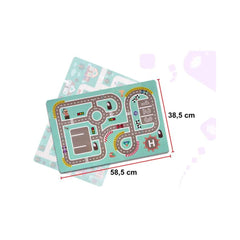 Puzzle cuburi din lemn educativ, pista de curse, 160 buc, 59x39cm