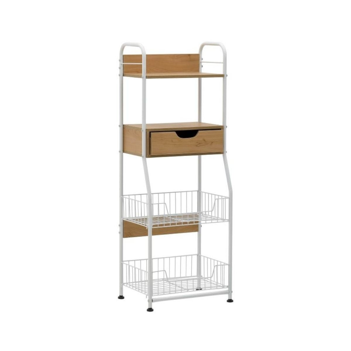 Raft pentru bucatarie alb / lemn natural 40x30x110 cm
