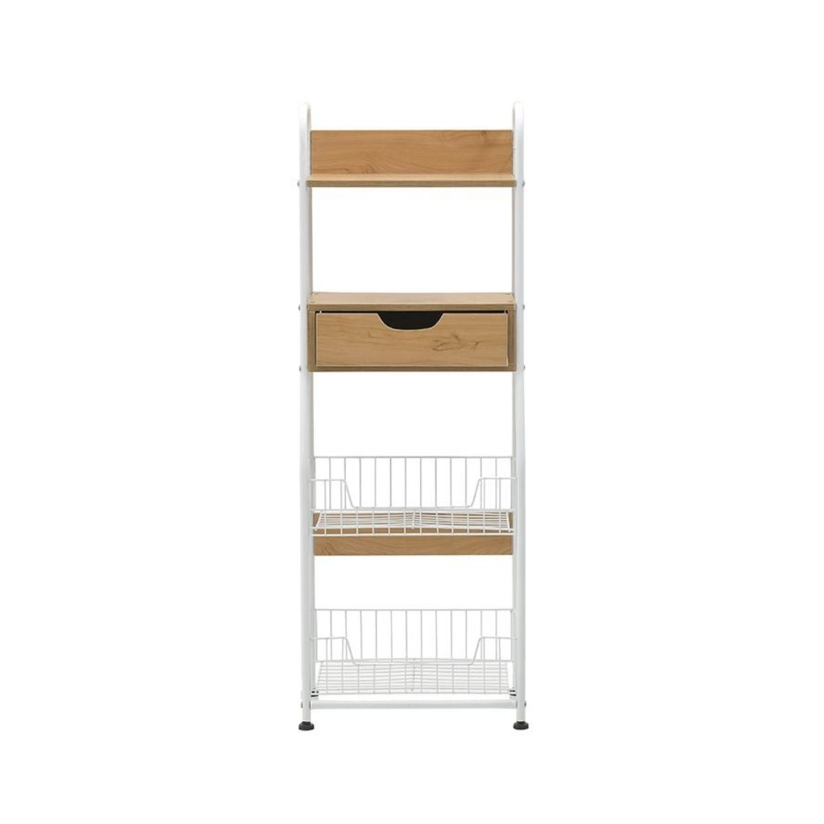Raft pentru bucatarie alb / lemn natural 40x30x110 cm