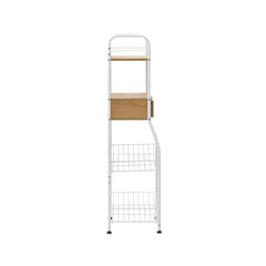 Raft pentru bucatarie alb / lemn natural 40x30x110 cm