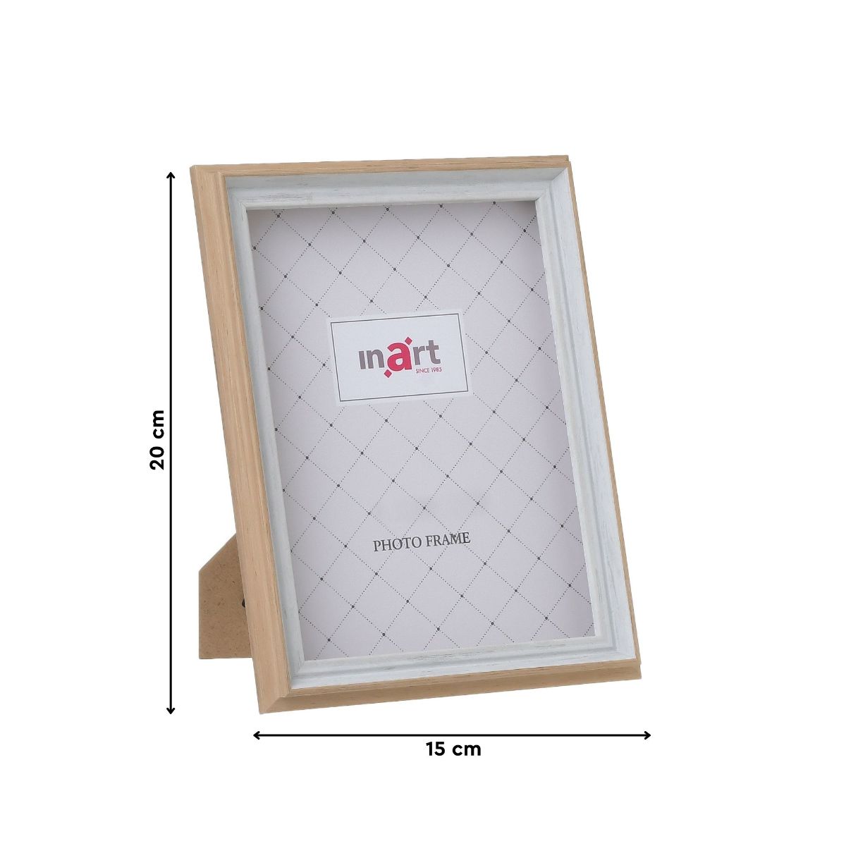 Rama foto clasica alb/ lemn natural 15x20 cm, 2, hectarul.ro