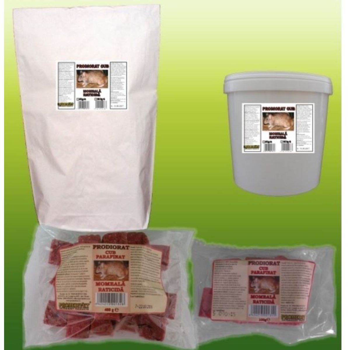 Raticid PRODIORAT  CUB PARAFINATrosu  100 g
