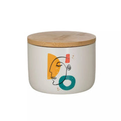 Recipient depozitare alimente din ceramica cu capac Φ10,5Χ8 1