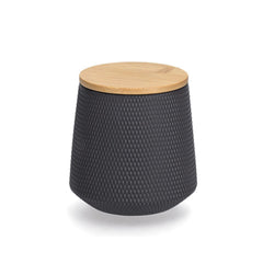 Recipient depozitare alimente negru din ceramica cu capac, 580 ml, Φ11 x 11,4 cm 3D Zeller