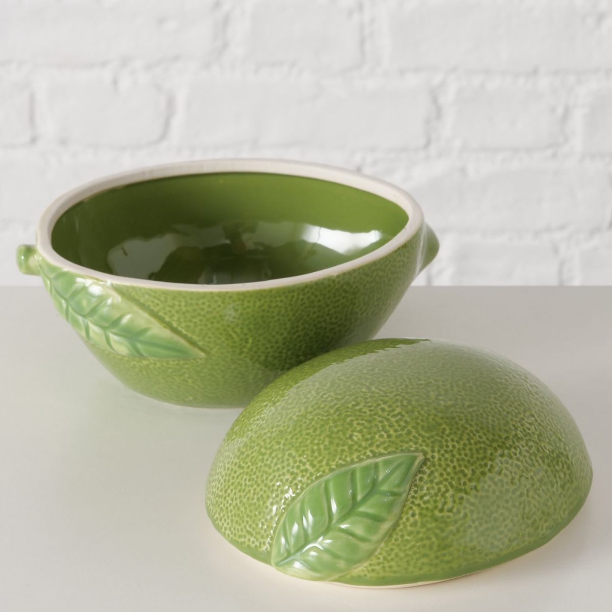 Recipient depozitare ceramic cu capac 17,5 x 12 cm Lime Boltze, 3, hectarul.ro