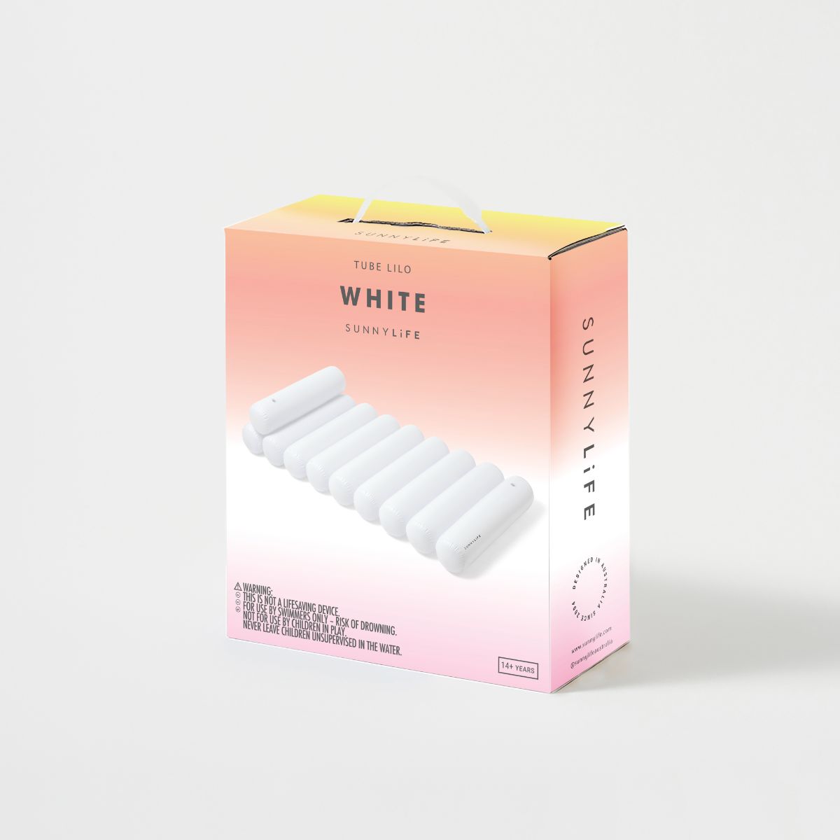 Saltea gonflabila 90x190x40 cm Sunnylife Tube Lilo White