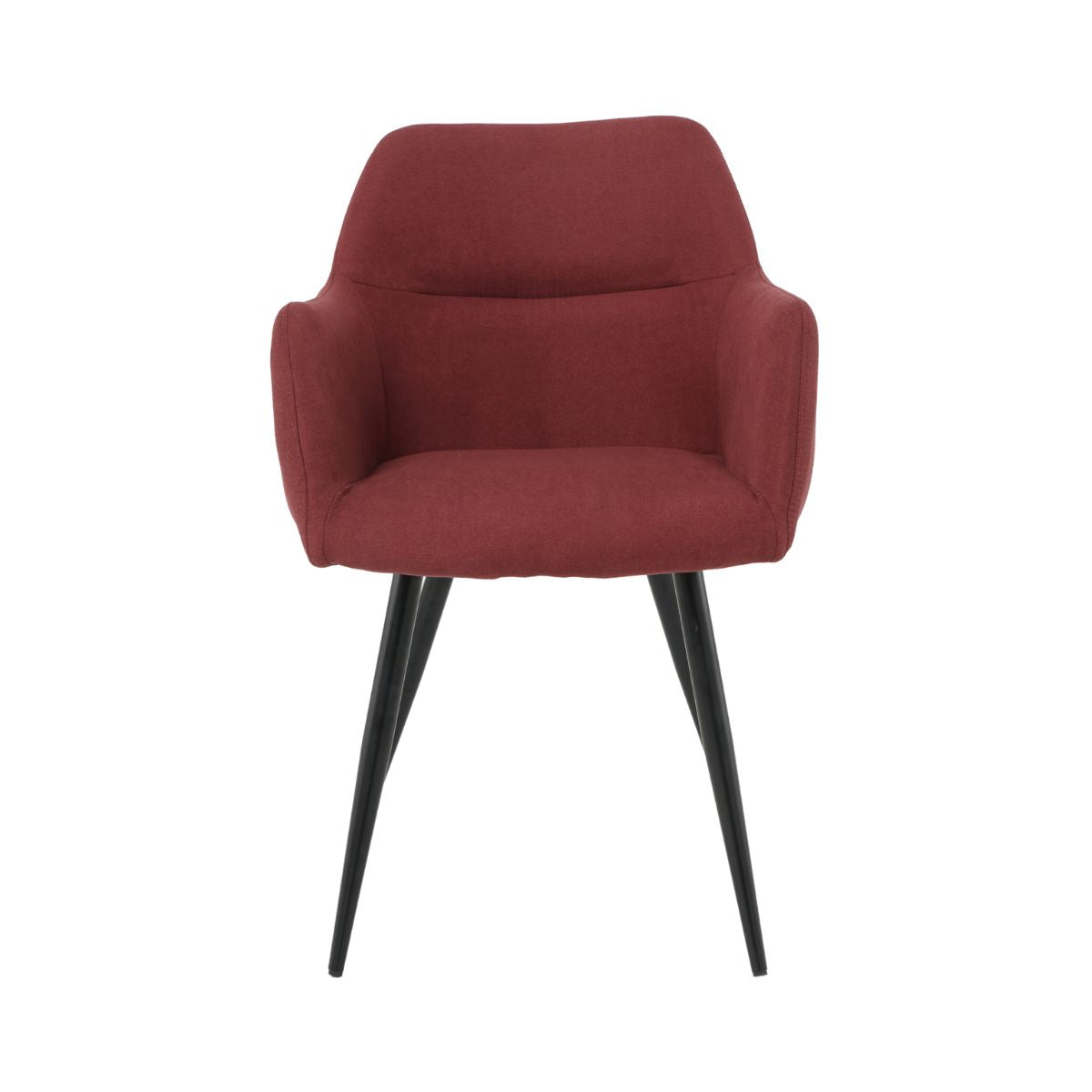 Scaun cu cadru metalic fix living/dining tapisat cu material textil de culoare grena