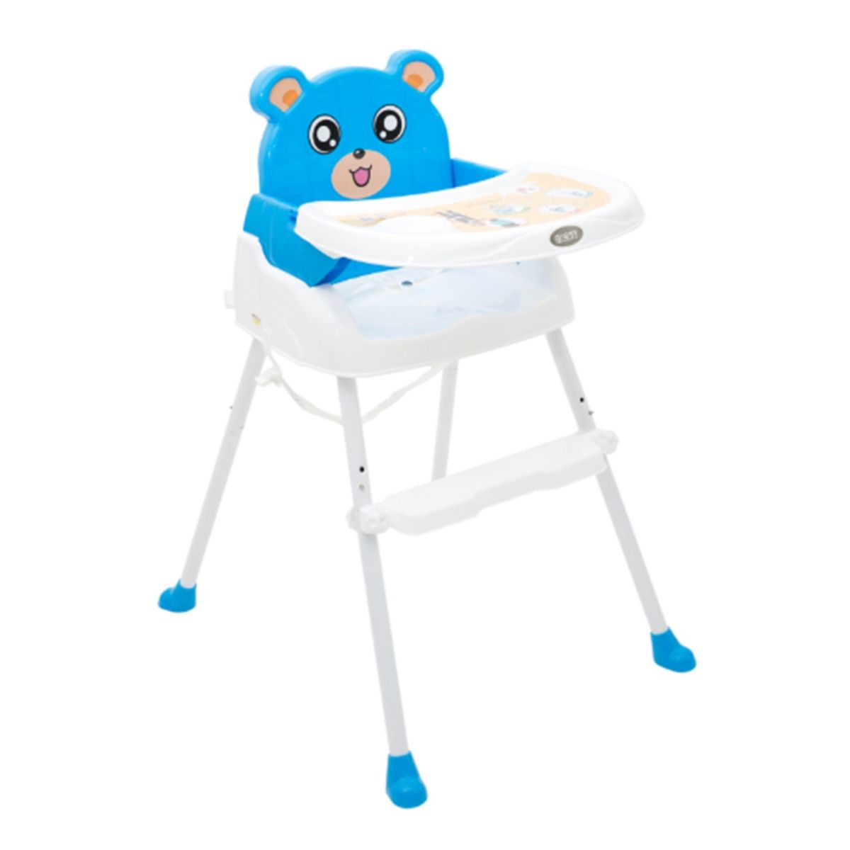 Scaun cu masa 3in1 pentru copii, transformabil in scaunel, masuta detasabila, model Teddy Bear , Jolly Kids™ ALBASTRU