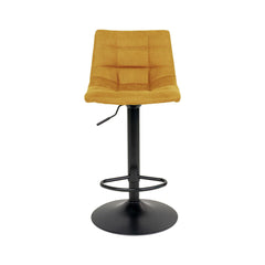 Scaun de bar galben-mustar/negru din catifea poliester si otel Middelfart House Nordic
