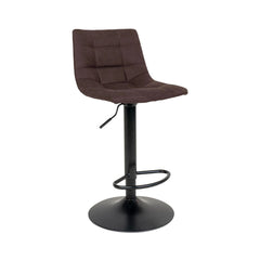 Scaun de bar maro inchis/negru din catifea poliester si otel Middelfart House Nordic