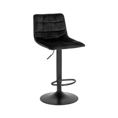 Scaun de bar negru/negru din catifea poliester si metal Middelfart House Nordic