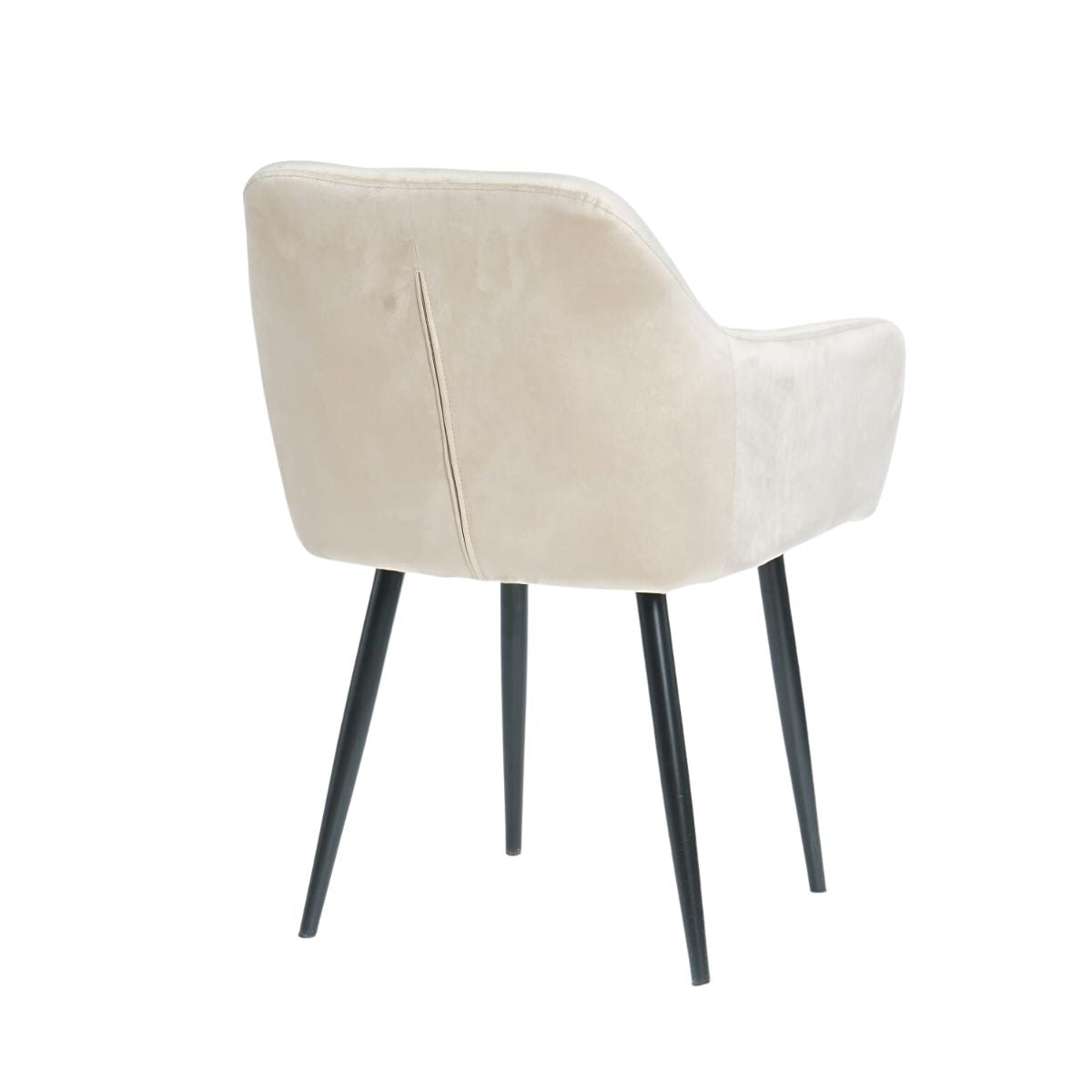 Scaun tip fotoliu living/ dining, bej, tapiserie catifea, cadru metalic, fix, 62x58x82, Velvet Old