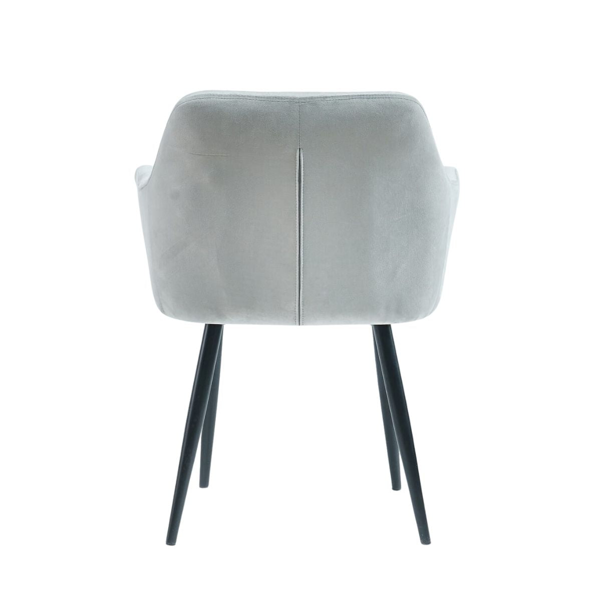 Pachet 3+1 Scaun tip fotoliu living/ dining, gri, tapiserie catifea, cadru metalic, fix, Velvet Old