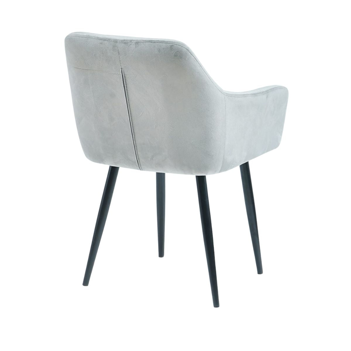 Pachet 3+1 Scaun tip fotoliu living/ dining, gri, tapiserie catifea, cadru metalic, fix, Velvet Old
