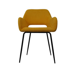 Pachet 3+1 Scaun living galben, din catifea poliester si metal, fix, CH26 F009-11