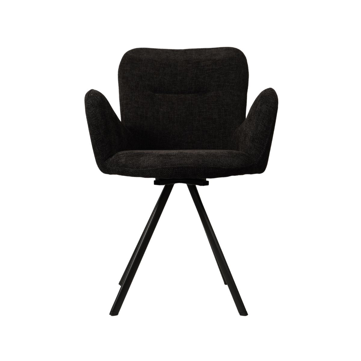 Scaun de dining rotativ, gri, din material textil si cadru metalic Papilio