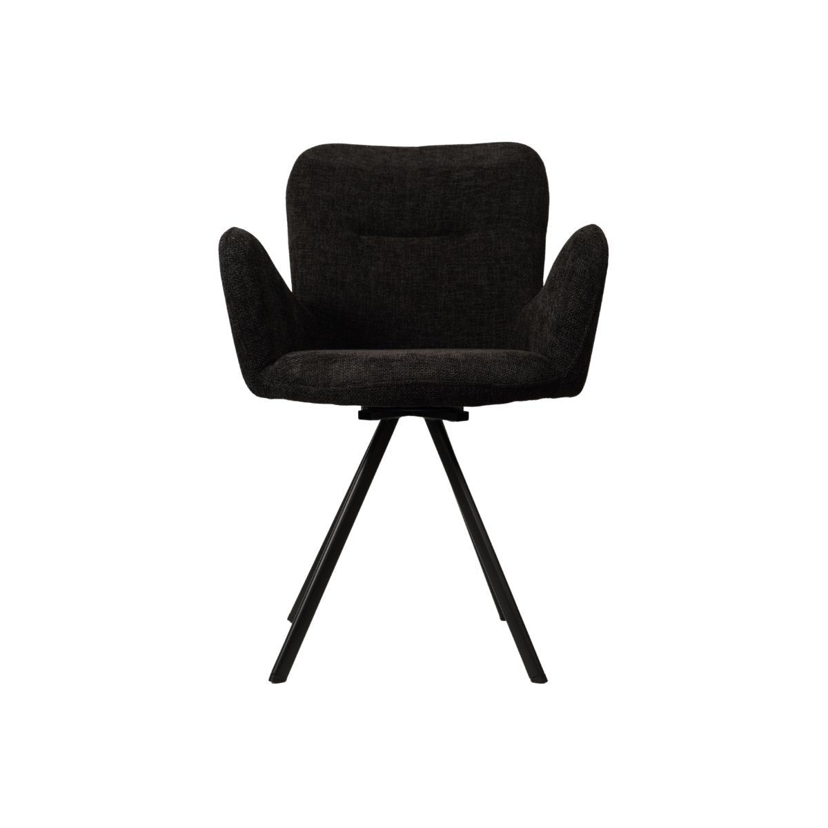 Scaun de dining rotativ, gri, din material textil si cadru metalic Papilio