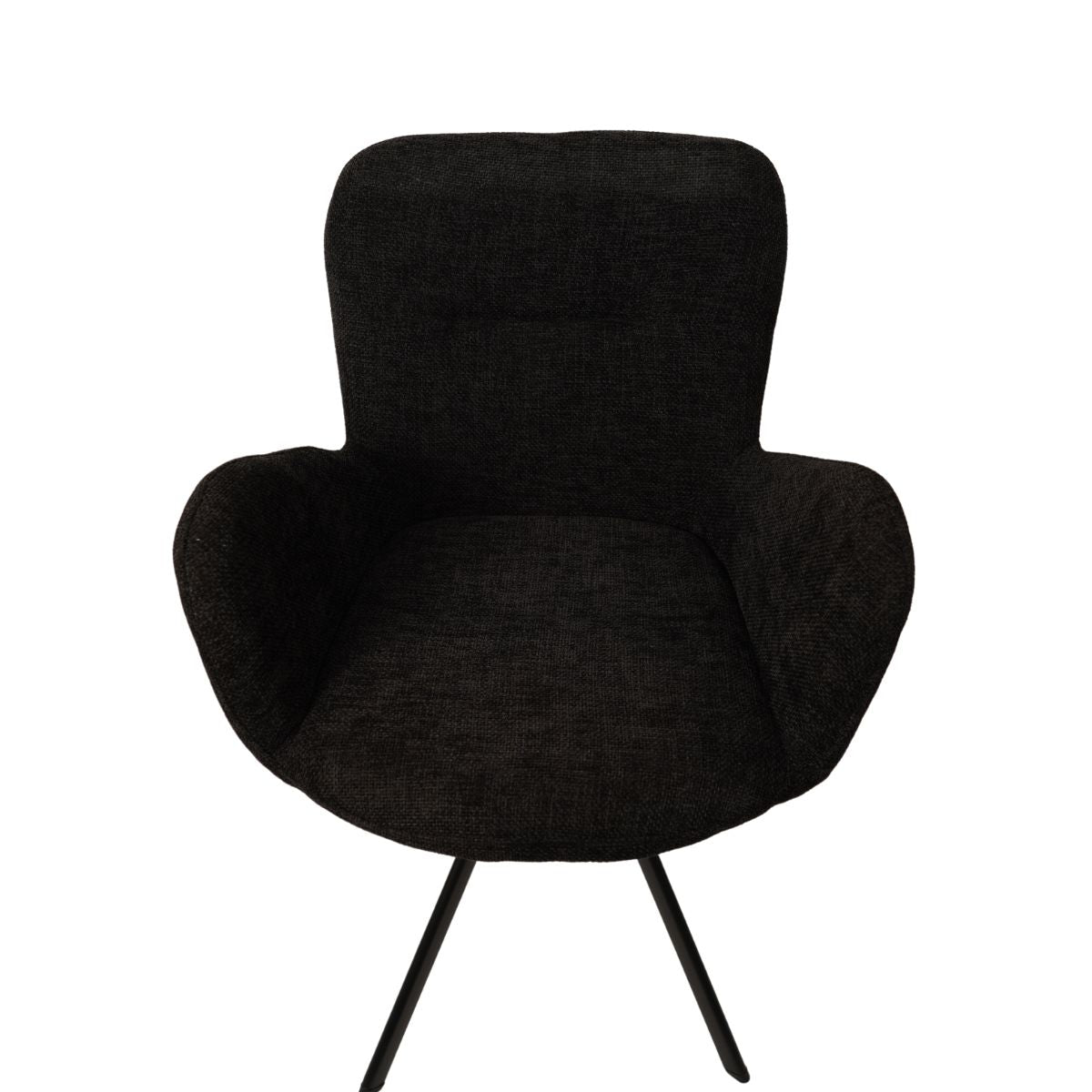 Scaun de dining rotativ, gri, din material textil si cadru metalic Papilio