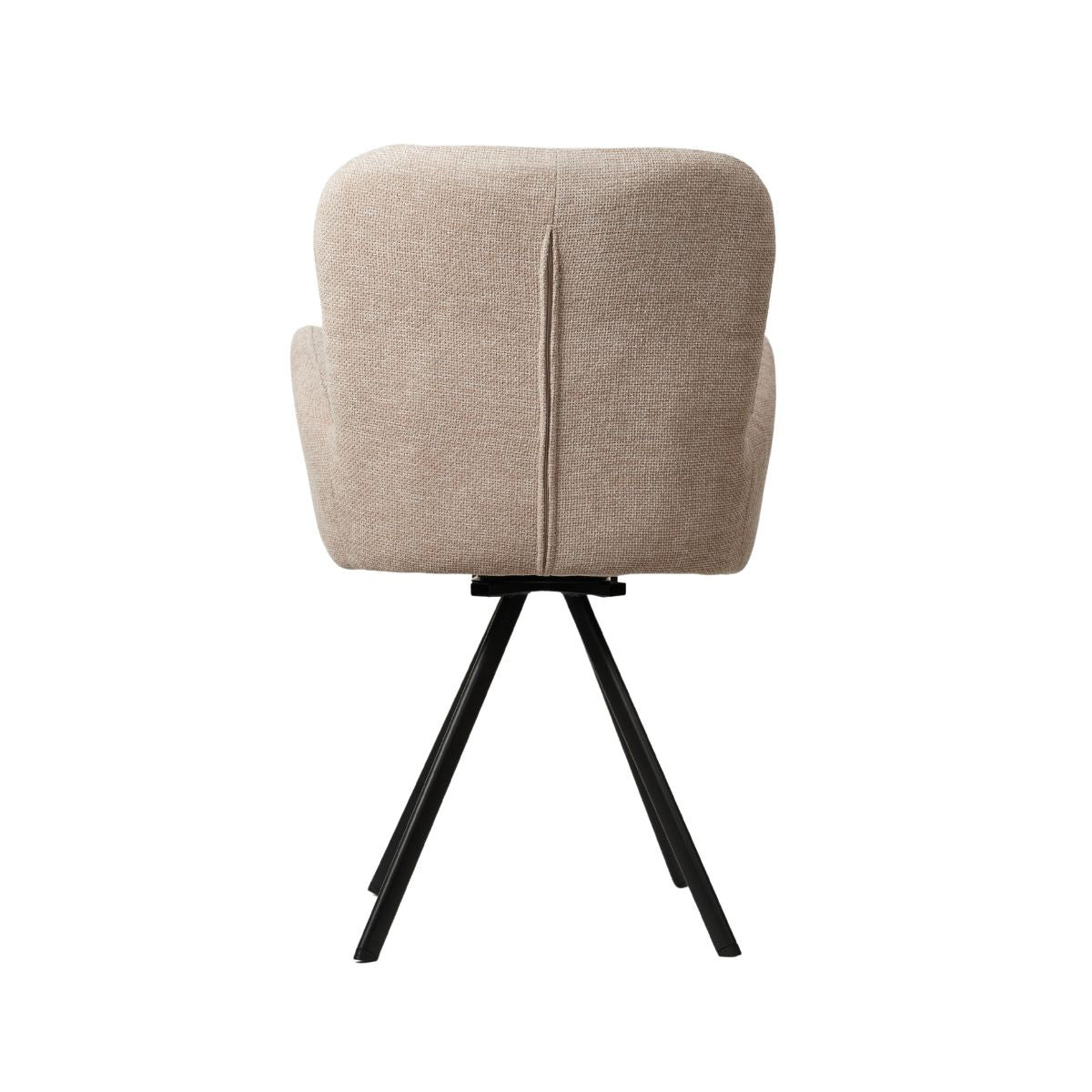 Scaun de dining rotativ, taupe, din material textil si cadru metalic Papilio