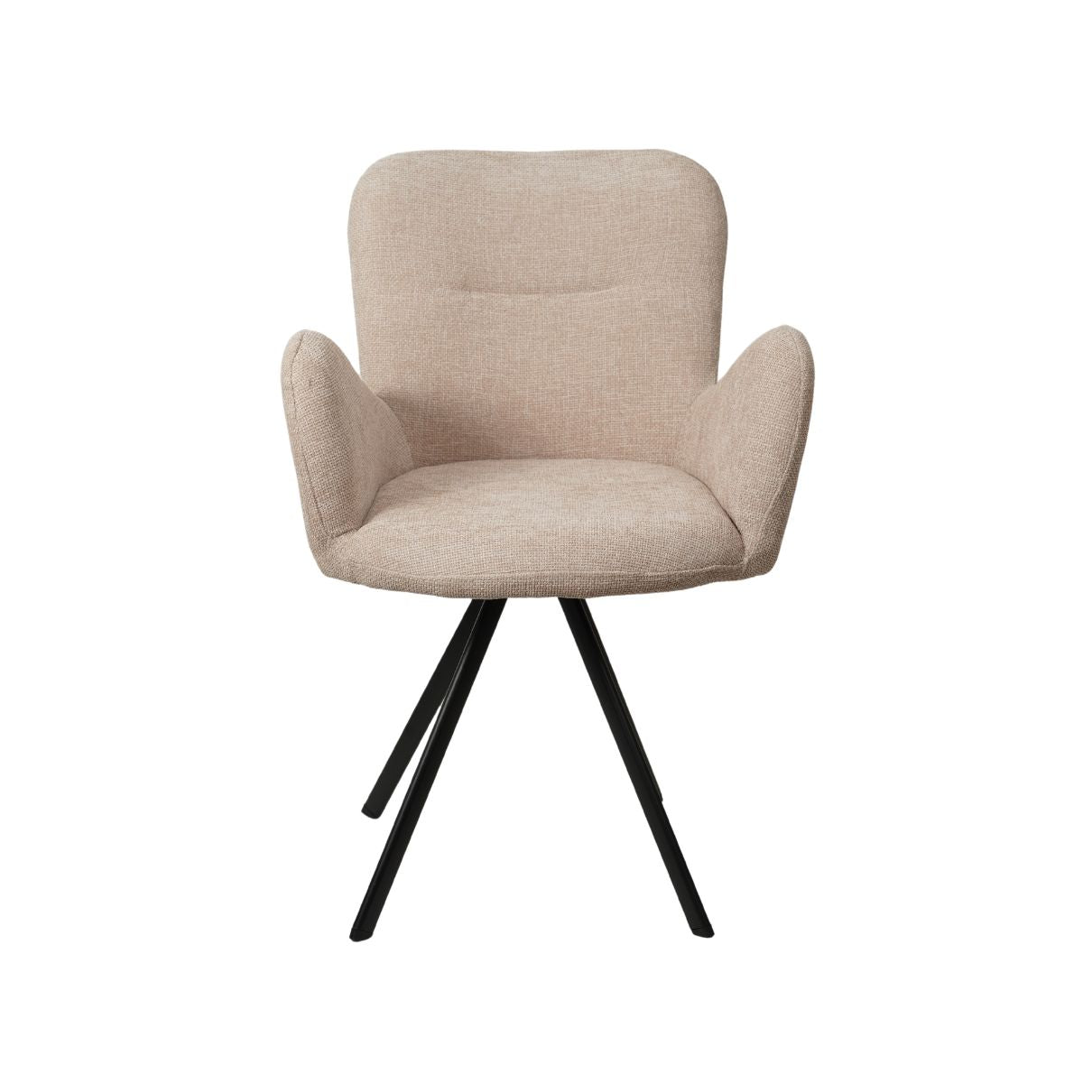 Scaun de dining rotativ, taupe, din material textil si cadru metalic Papilio