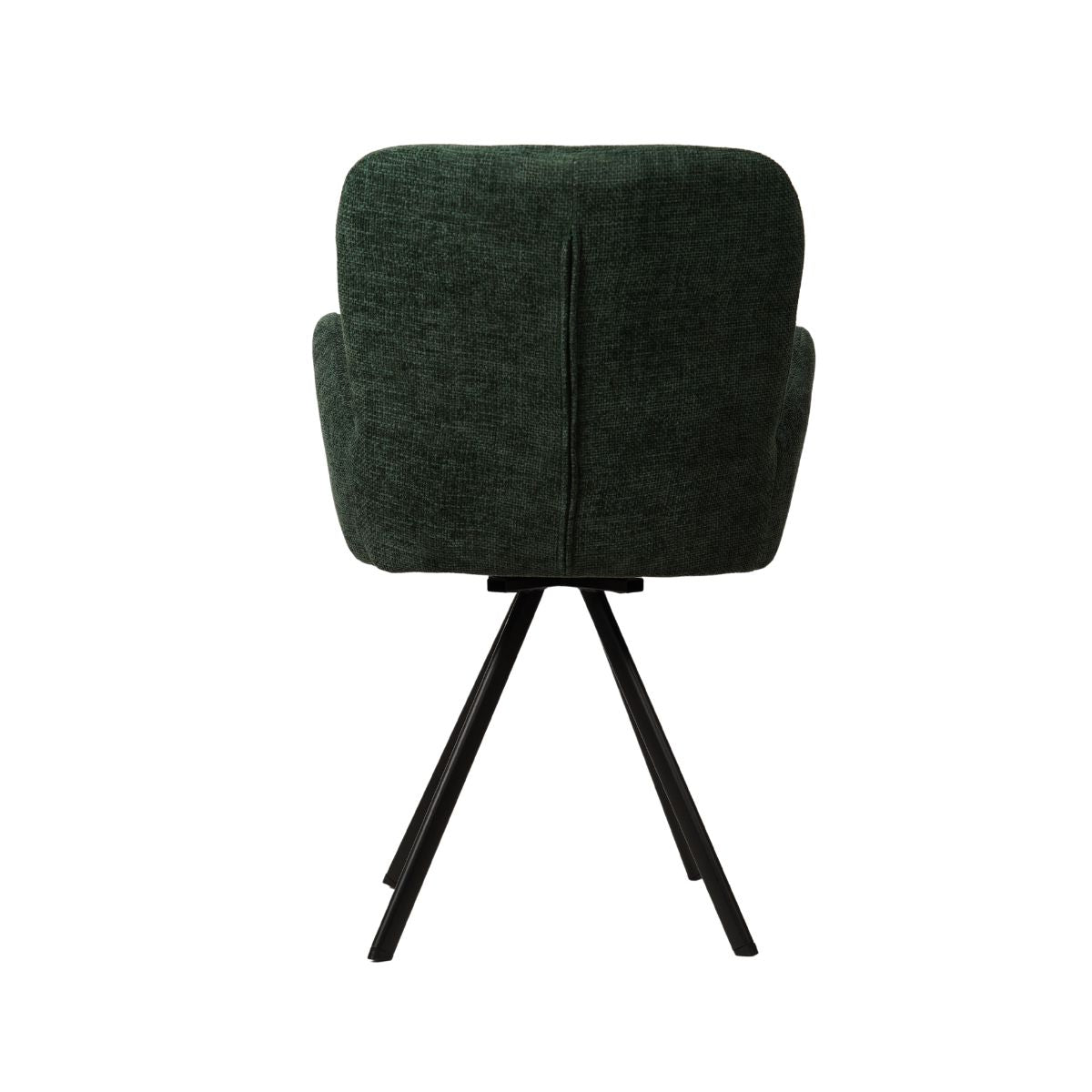 Scaun de dining rotativ, verde, din material textil si cadru metalic Papilio